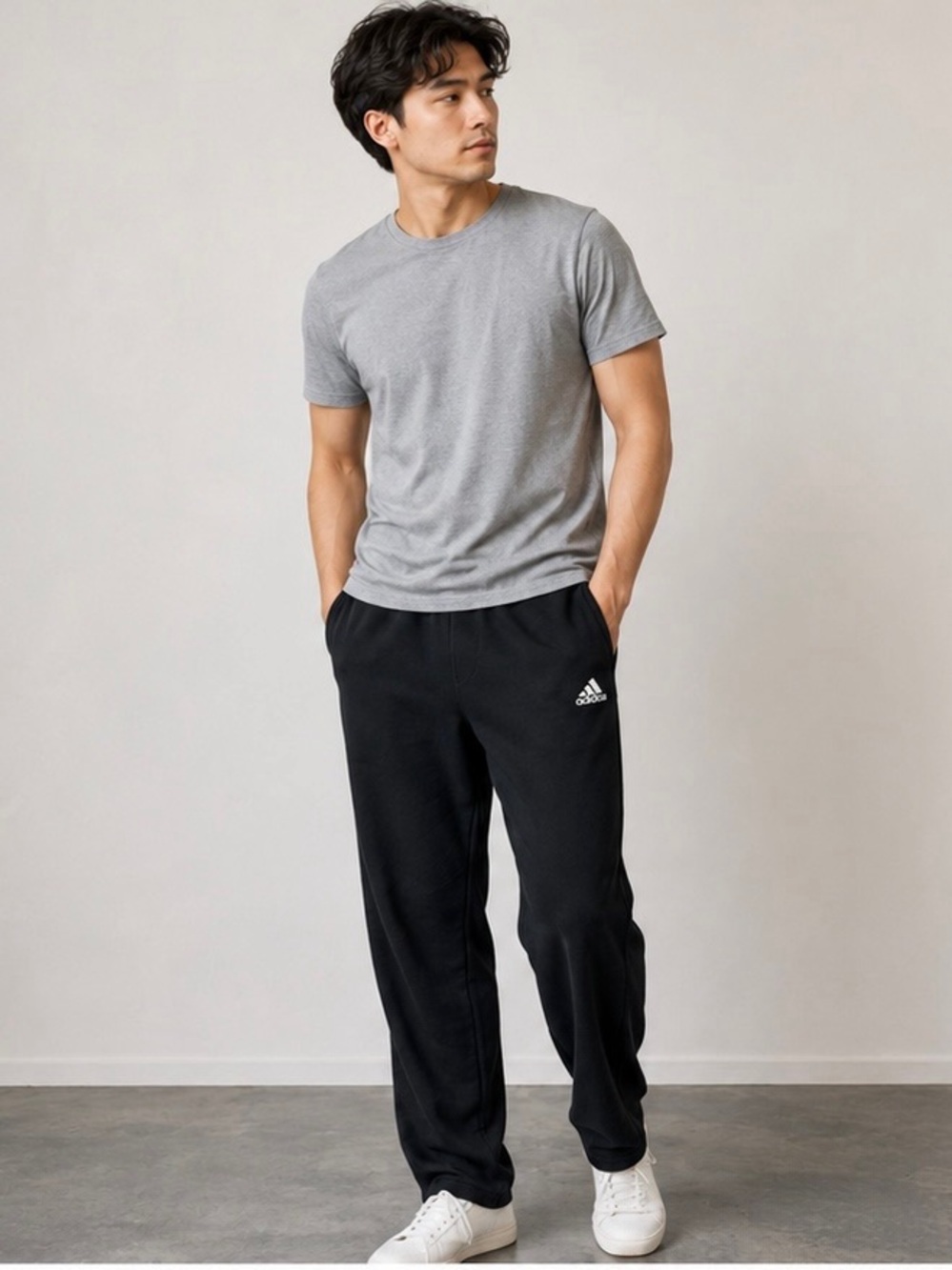 adidas Black Men's Classic Logo Sweatpants